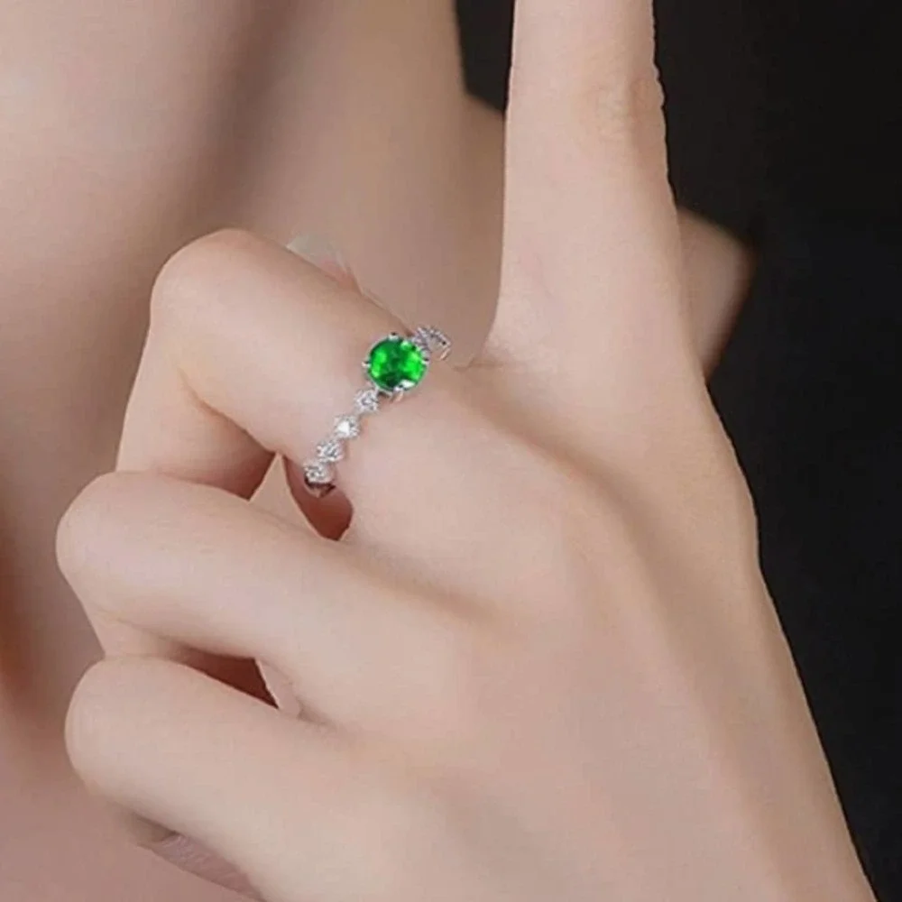 Sterling Silver Emerald Ring